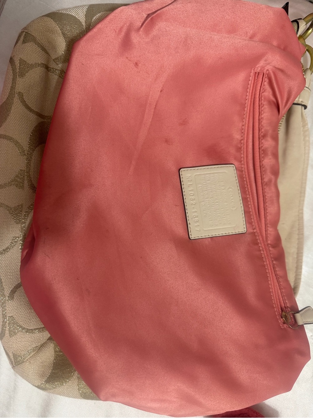 Coach Signature Canvas Hobo Bag in Tan - Picture 4 of 8